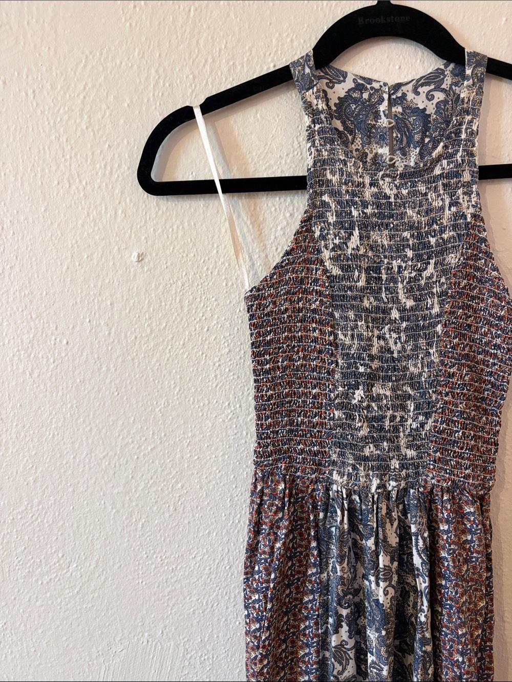 Japna Mixed Floral Halter Maxi Dress in Blue and Brown - Picture 2 of 13